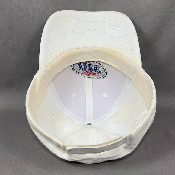 Acme Miller Lite Beer Strapback Hat Cap White Adjustable Baseball Golfer Mens - Picture 12 of 13